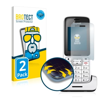 Parte frontale di una confezione del prodotto con il logo del marchio BROTECT. Accanto è raffigurato il dispositivo Gigaset SL