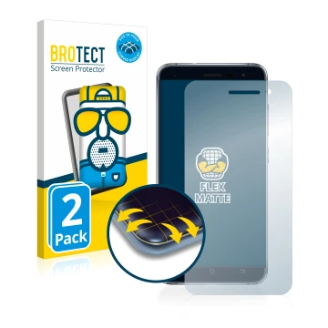 Parte frontale di una confezione del prodotto con il logo del marchio BROTECT. Accanto è raffigurato il dispositivo ASUS ZenFo