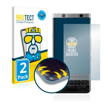 Parte frontale di una confezione del prodotto con il logo del marchio BROTECT. Accanto è raffigurato il dispositivo BlackBerry