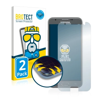 Parte frontale di una confezione del prodotto con il logo del marchio BROTECT. Accanto è raffigurato il dispositivo Samsung Ga