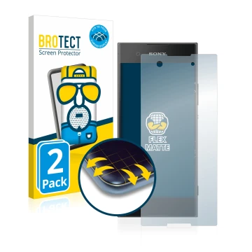 Parte frontale di una confezione del prodotto con il logo del marchio BROTECT. Accanto è raffigurato il dispositivo Sony Xperi