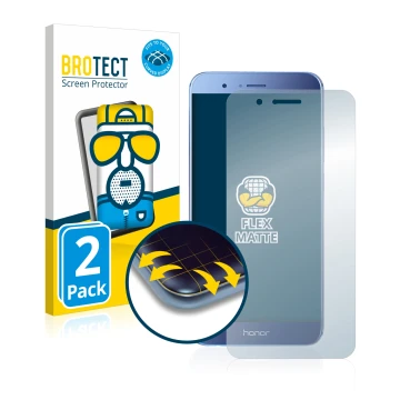 Parte frontale di una confezione del prodotto con il logo del marchio BROTECT. Accanto è raffigurato il dispositivo Honor 8 Pr