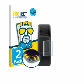 Parte frontale di una confezione del prodotto con il logo del marchio BROTECT. Accanto è raffigurato il dispositivo Garmin Viv