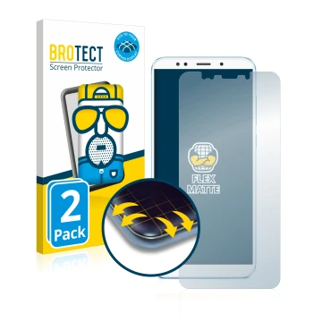 Parte frontale di una confezione del prodotto con il logo del marchio BROTECT. Accanto è raffigurato il dispositivo Xiaomi Red