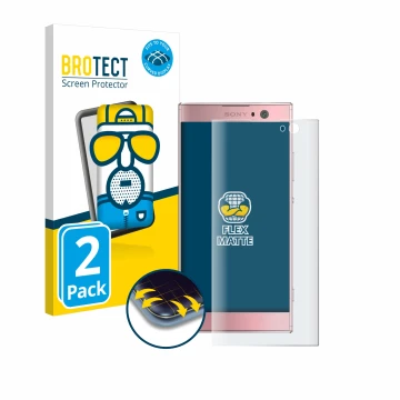 Parte frontale di una confezione del prodotto con il logo del marchio BROTECT. Accanto è raffigurato il dispositivo Sony Xperi