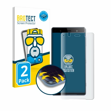 Parte frontale di una confezione del prodotto con il logo del marchio BROTECT. Accanto è raffigurato il dispositivo Sony Xperi