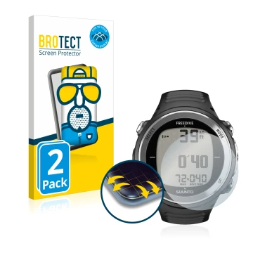 Parte frontale di una confezione del prodotto con il logo del marchio BROTECT. Accanto è raffigurato il dispositivo Suunto D4F