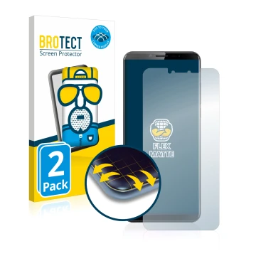 Parte frontale di una confezione del prodotto con il logo del marchio BROTECT. Accanto è raffigurato il dispositivo Cubot X19 