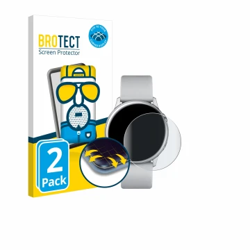 Parte frontale di una confezione del prodotto con il logo del marchio BROTECT. Accanto è raffigurato il dispositivo Samsung Ga