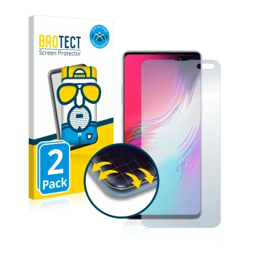 Parte frontale di una confezione del prodotto con il logo del marchio BROTECT. Accanto è raffigurato il dispositivo Samsung Ga