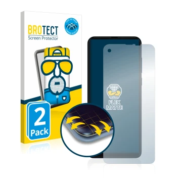 Parte frontale di una confezione del prodotto con il logo del marchio BROTECT. Accanto è raffigurato il dispositivo Motorola O