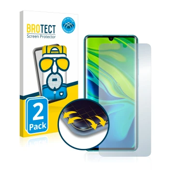 Parte frontale di una confezione del prodotto con il logo del marchio BROTECT. Accanto è raffigurato il dispositivo Xiaomi Mi 