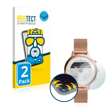 Parte frontale di una confezione del prodotto con il logo del marchio BROTECT. Accanto è raffigurato il dispositivo Fossil Cha