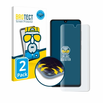 Parte frontale di una confezione del prodotto con il logo del marchio BROTECT. Accanto è raffigurato il dispositivo Samsung Ga