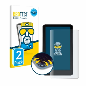 Parte frontale di una confezione del prodotto con il logo del marchio BROTECT. Accanto è raffigurato il dispositivo Garmin zum