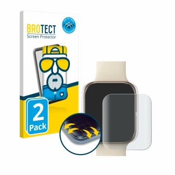Parte frontale di una confezione del prodotto con il logo del marchio BROTECT. Accanto è raffigurato il dispositivo Oppo Watch