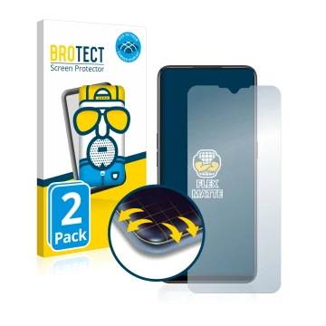 Parte frontale di una confezione del prodotto con il logo del marchio BROTECT. Accanto è raffigurato il dispositivo Oppo Find 