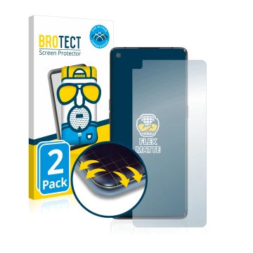 Parte frontale di una confezione del prodotto con il logo del marchio BROTECT. Accanto è raffigurato il dispositivo Oppo Find 