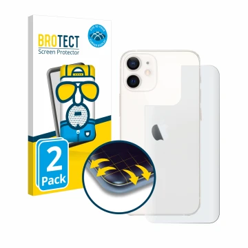 Parte frontale di una confezione del prodotto con il logo del marchio BROTECT. Accanto è raffigurato il dispositivo Apple iPho