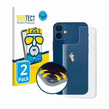 Parte frontale di una confezione del prodotto con il logo del marchio BROTECT. Accanto è raffigurato il dispositivo Apple iPho