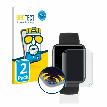 Parte frontale di una confezione del prodotto con il logo del marchio BROTECT. Accanto è raffigurato il dispositivo Xiaomi Mi 