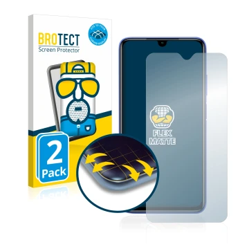 Parte frontale di una confezione del prodotto con il logo del marchio BROTECT. Accanto è raffigurato il dispositivo Xiaomi Red