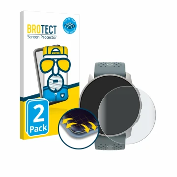 Parte frontale di una confezione del prodotto con il logo del marchio BROTECT. Accanto è raffigurato il dispositivo Suunto 9 P