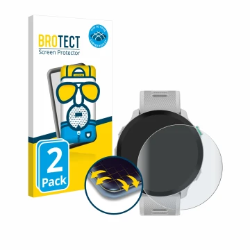 Parte frontale di una confezione del prodotto con il logo del marchio BROTECT. Accanto è raffigurato il dispositivo Garmin For