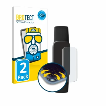 Parte frontale di una confezione del prodotto con il logo del marchio BROTECT. Accanto è raffigurato il dispositivo Fitbit Lux