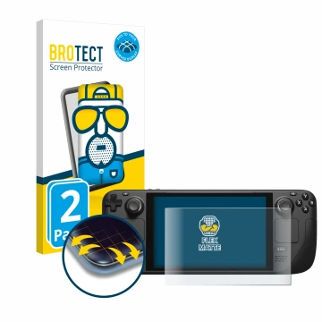 Parte frontale di una confezione del prodotto con il logo del marchio BROTECT. Accanto è raffigurato il dispositivo Valve Stea