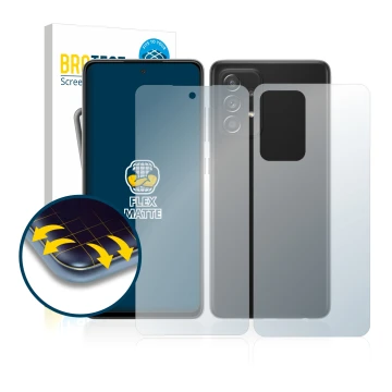 Parte frontale di una confezione del prodotto con il logo del marchio BROTECT. Accanto è raffigurato il dispositivo Samsung Ga