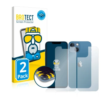 Parte frontale di una confezione del prodotto con il logo del marchio BROTECT. Accanto è raffigurato il dispositivo Apple iPho