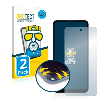 Parte frontale di una confezione del prodotto con il logo del marchio BROTECT. Accanto è raffigurato il dispositivo Motorola M