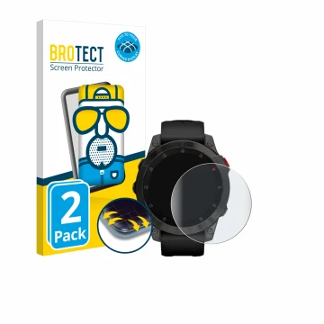 Parte frontale di una confezione del prodotto con il logo del marchio BROTECT. Accanto è raffigurato il dispositivo Garmin epi