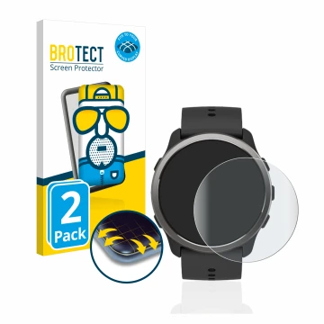 Parte frontale di una confezione del prodotto con il logo del marchio BROTECT. Accanto è raffigurato il dispositivo Suunto 5 P