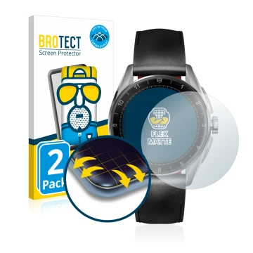Parte frontale di una confezione del prodotto con il logo del marchio BROTECT. Accanto è raffigurato il dispositivo TAG Heuer 
