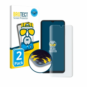 Parte frontale di una confezione del prodotto con il logo del marchio BROTECT. Accanto è raffigurato il dispositivo Samsung Ga