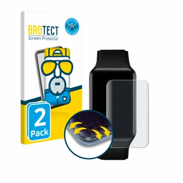 Parte frontale di una confezione del prodotto con il logo del marchio BROTECT. Accanto è raffigurato il dispositivo Oppo Watch