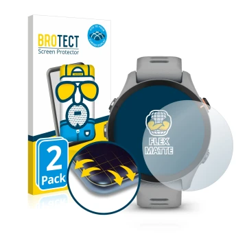 Parte frontale di una confezione del prodotto con il logo del marchio BROTECT. Accanto è raffigurato il dispositivo Garmin For
