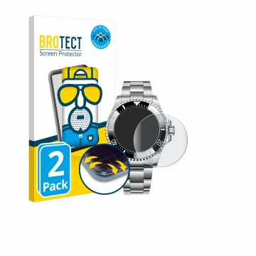 Parte frontale di una confezione del prodotto con il logo del marchio BROTECT. Accanto è raffigurato il dispositivo Rolex Sea-