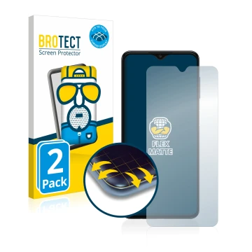 Parte frontale di una confezione del prodotto con il logo del marchio BROTECT. Accanto è raffigurato il dispositivo Samsung Ga