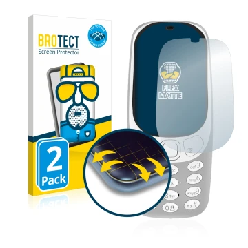 Parte frontale di una confezione del prodotto con il logo del marchio BROTECT. Accanto è raffigurato il dispositivo Nokia 3310