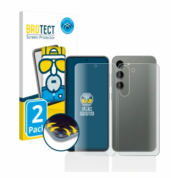 Parte frontale di una confezione del prodotto con il logo del marchio BROTECT. Accanto è raffigurato il dispositivo Samsung Ga