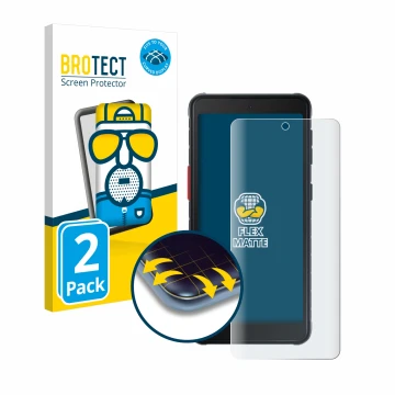 Parte frontale di una confezione del prodotto con il logo del marchio BROTECT. Accanto è raffigurato il dispositivo Samsung Ga