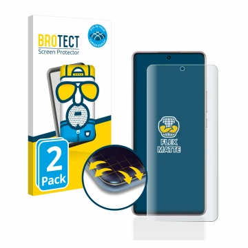 Parte frontale di una confezione del prodotto con il logo del marchio BROTECT. Accanto è raffigurato il dispositivo Xiaomi Red