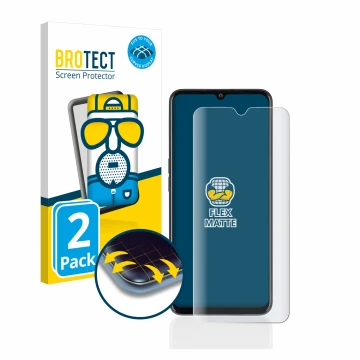 Parte frontale di una confezione del prodotto con il logo del marchio BROTECT. Accanto è raffigurato il dispositivo Oppo A77 5