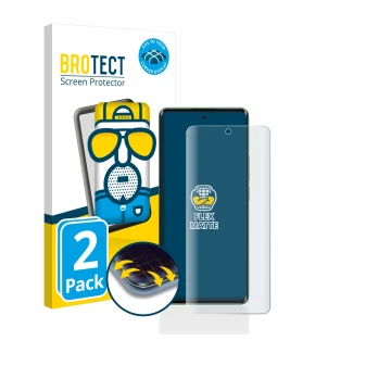 Parte frontale di una confezione del prodotto con il logo del marchio BROTECT. Accanto è raffigurato il dispositivo realme 11 