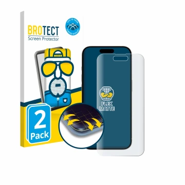 Parte frontale di una confezione del prodotto con il logo del marchio BROTECT. Accanto è raffigurato il dispositivo Apple iPho