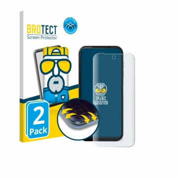 Parte frontale di una confezione del prodotto con il logo del marchio BROTECT. Accanto è raffigurato il dispositivo Fairphone 