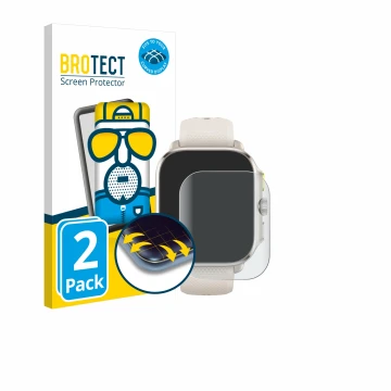 Parte frontale di una confezione del prodotto con il logo del marchio BROTECT. Accanto è raffigurato il dispositivo Huami Amaz